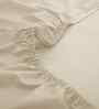 Beige Solid 200 TC Cotton Single Bed Fitted Sheet with 1 Pillow Cover 20 Collection