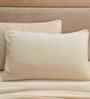 Beige Solid 325 TC Cotton Polyester 2 Pillow Sham Set
