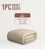Beige Solid 400 TC Cotton Double Sized Duvet Cover