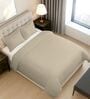 Beige Solid 400 TC Cotton Double Sized Duvet Cover