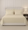 Beige Solid 400 TC Cotton Super King Sized Bedsheet with 4 Pillow Covers