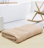 Beige Solid 500 GSM Cotton Bath Towel