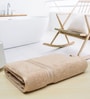 Beige Solid 500 GSM Cotton Bath Towel