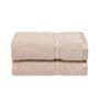 Beige Solid 500 GSM Cotton Hand Towels (Set of 2)