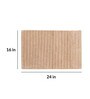 Beige Solid Cotton 24x16 Inches AntiSkid Bath Mat