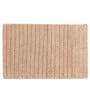Beige Solid Cotton 24x16 Inches AntiSkid Bath Mat