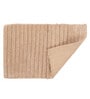Beige Solid Cotton 24x16 Inches AntiSkid Bath Mat