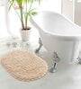 Beige Solid Cotton 24x16 Inches Max Absorbant Bath Mat