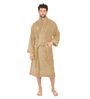 Beige Solid Cotton Men Bath Robe With Belt (L)