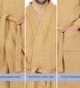 Beige Solid Cotton Men Bath Robe With Belt (XL)
