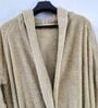 Beige Solid Cotton Unisex Bath Robe (XL)