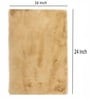 Beige Solid Faux Leather 16x24 Inches AntiSkid Bath Mat