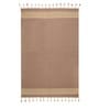 Beige Solid Hand Woven 5 X 7 Feet Cotton Dhurrie