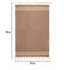 Beige Solid Hand Woven 5 X 7 Feet Cotton Dhurrie