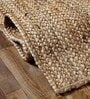 Beige Solid Jute 3 ft x 5 ft Hand Woven Carpet