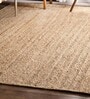 Beige Solid Jute 3 ft x 5 ft Hand Woven Carpet