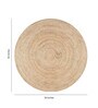 Beige Solid Jute 3 ftx3 ft Hand Woven Carpet