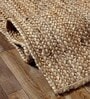 Beige Solid Jute 5 ft x 7 ft Hand Woven Carpet