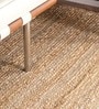 Beige Solid Jute 5 ft x 7 ft Hand Woven Carpet