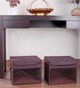 Brown Solid Linen Foldable Underbed Organiser Set Of 2