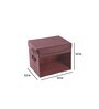 Brown Solid Linen Foldable Underbed Organiser Set Of 2