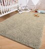 Beige Solid Microfiber 3 X 5 Feet Tufted Carpet