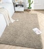 Beige Solid Microfiber 4 X 6 Feet Tufted Carpet