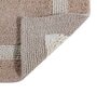 Beige Geometric MicroFibre 14x10 Inches Antiskid Bath Mats