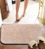 Beige Solid MicroFibre 14x10 Inches Antiskid Bath Mats