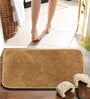 Beige Solid MicroFibre 15x10 Inches Antiskid Bath Mats