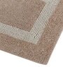 Beige Geometric MicroFibre 15x10 Inches Antiskid Bath Mats