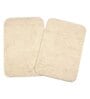 Beige Solid Microfibre 20x14 Inches AntiSkid Bath Mats (Set of 2)