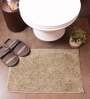 Beige Solid Microfibre 23x15 Inches AntiSkid Bath Mat