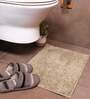 Beige Solid Microfibre 23x15 Inches AntiSkid Bath Mat