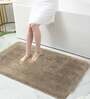Beige Solid Microfibre 36x24 Inches AntiSkid Bath Mat