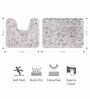 Beige Solid Polyester 28x20 Inches AntiSkid 1 Bathmat & 1 Contour Mat