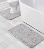 Beige Solid Polyester 28x20 Inches AntiSkid 1 Bathmat & 1 Contour Mat