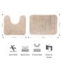 Beige Solid Polyester 28x20 Inches AntiSkid 1 Bathmat & 1 Contour Mat