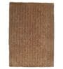 Beige Solid Polyester 3 ft x 5 ft Machine made Carpet