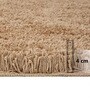 Beige Solid Polyester 3 ft x 5 ft Machine made Carpet