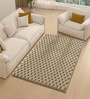 Beige Solid Polyester 3 X 5 Feet Turtle Fur Machine Made Carpet