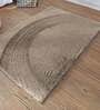 Beige Solid Polyester 36x24 Inches AntiSkid Bath Mat