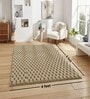 Beige Solid Polyester 4 X 6 Feet Turtle Fur Machine Made Carpet