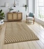 Beige Solid Polyester 4 X 6 Feet Turtle Fur Machine Made Carpet