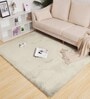Beige Solid Polyester 4 X 6 Feet Machine Made Carpet