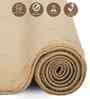 Beige Solid Polyester 4x6 Feet Machine Made Carpet