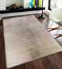 Beige Solid Polyester 5x8 Feet Machine Made Carpet