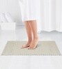 Beige Solid PVC 32x14 Inches Antiskid Shower Bath Mat