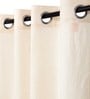 Beige Solid Cotton 9 Ft Light Filtering Eyelet Door Curtain