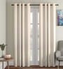 Beige Solid Cotton 9 Ft Light Filtering Eyelet Door Curtain